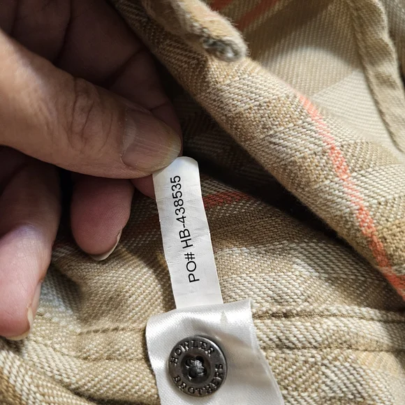 Howler Brothers Harker’s Flannel - Kempton Plaid Taupe - Men’s Medium - Picture 9 of 11